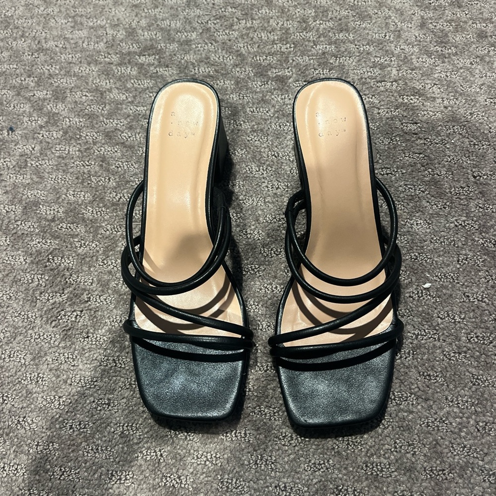 Target Black Strappy Heeled Sandals